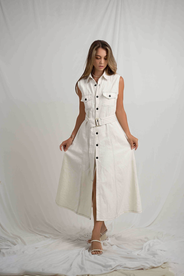 Alesa Button Maxi Dress