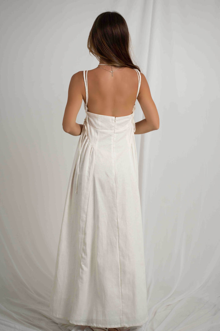 Henelle String Long Dress Off White