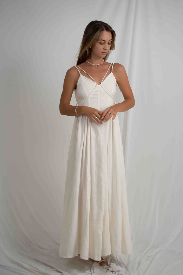 Henelle String Long Dress Off White