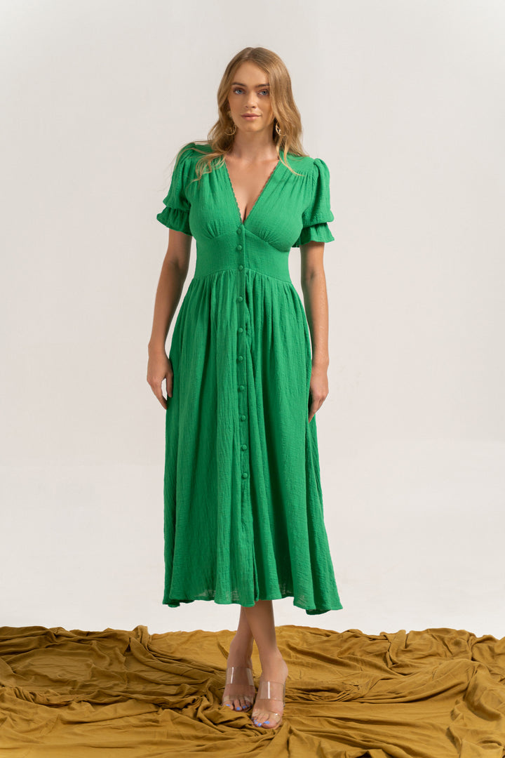 Dena Midi Dress Green Bee