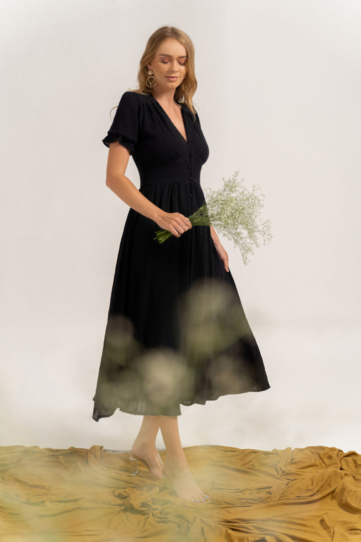 Dena Midi Dress Black