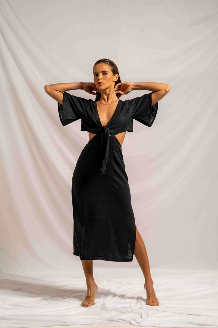Garbera Midi Dress Black