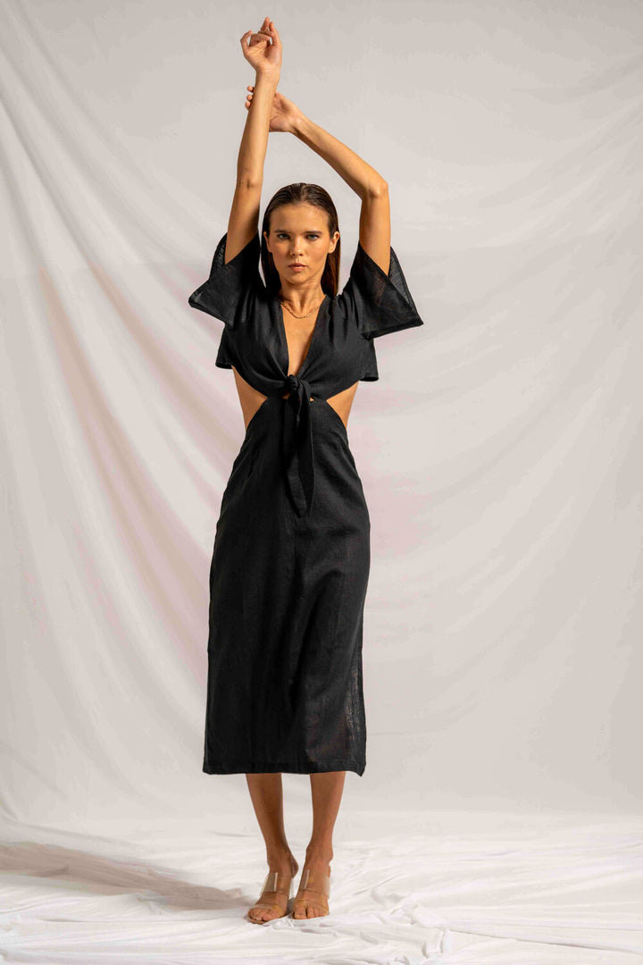 Garbera Midi Dress Black