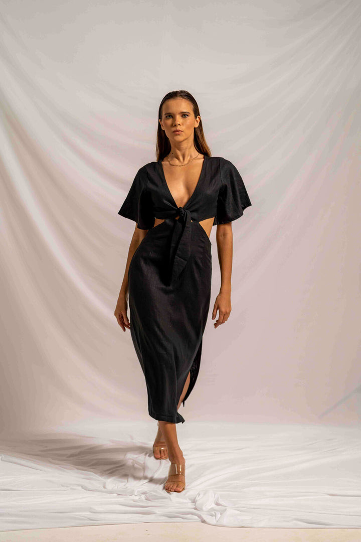 Garbera Midi Dress Black