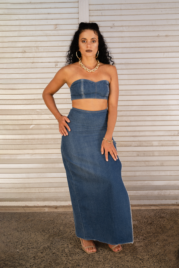 Terio Denim Corset and Skirt