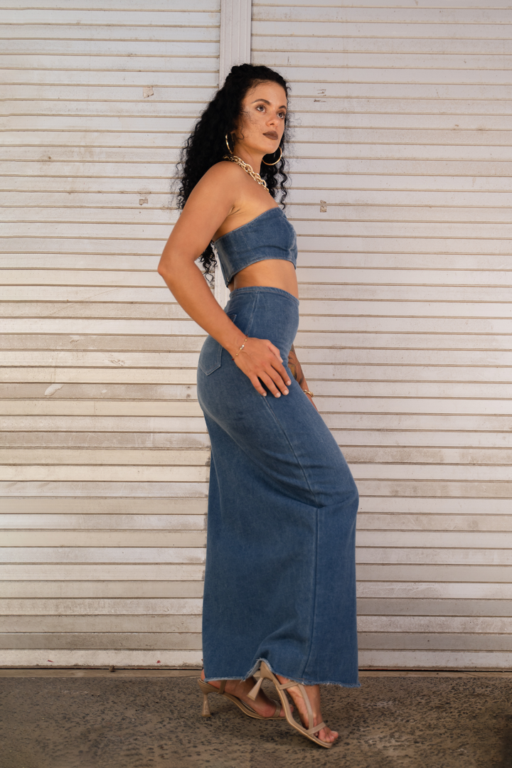 Terio Denim Corset and Skirt